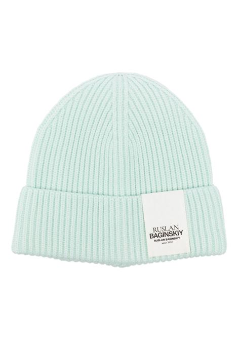 Green ribbed-knit beanie Ruslan Baginskiy - women